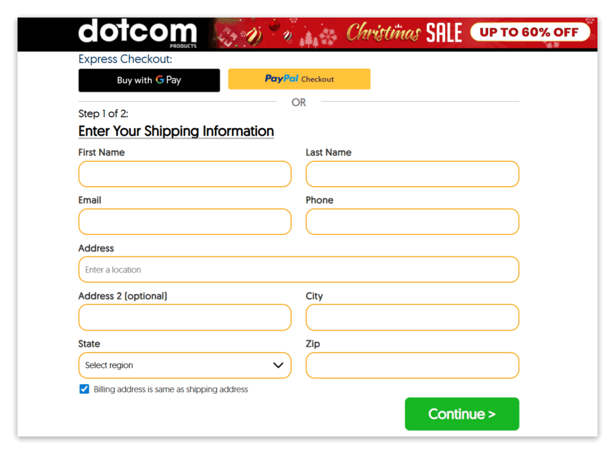 SolarBright FloodLight secure checkout page